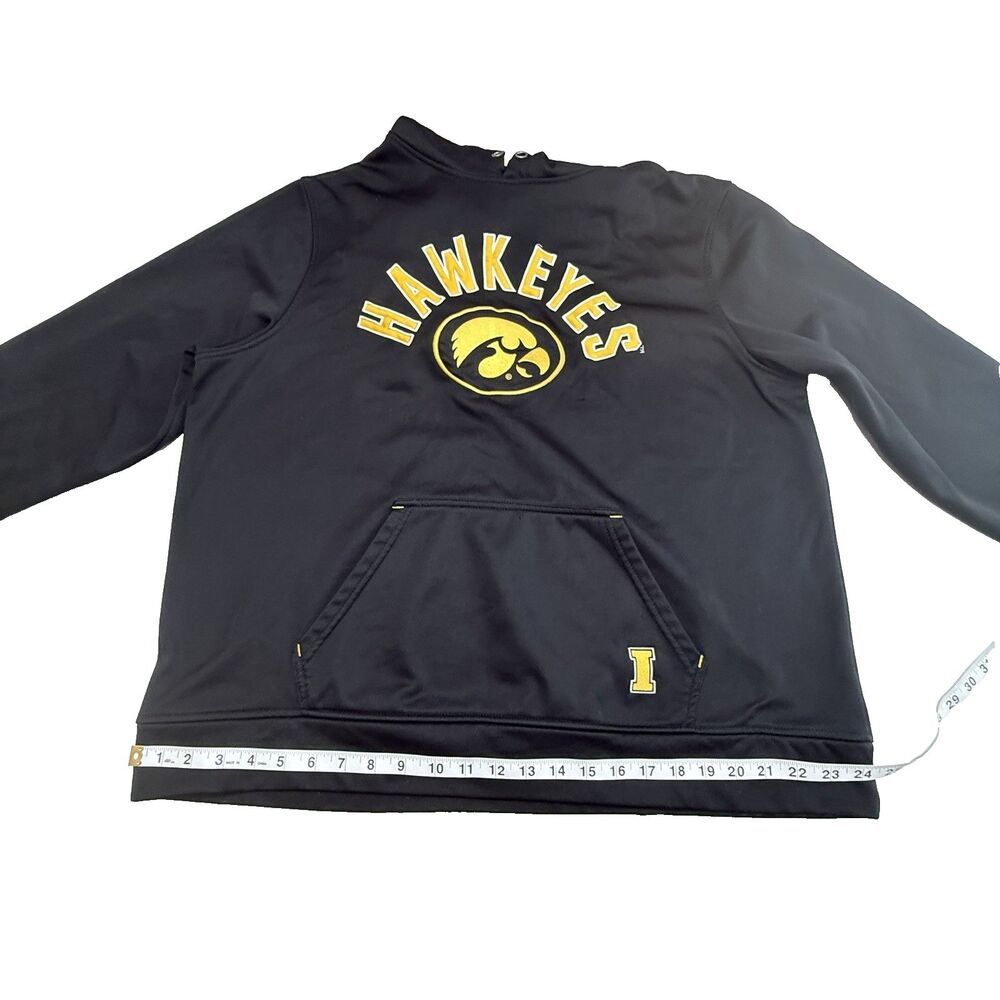 Iowa Hawkeyes Hoodie XXL Adult Black With Gold Hood Pullover EUC Captivating - Picture 7 of 12